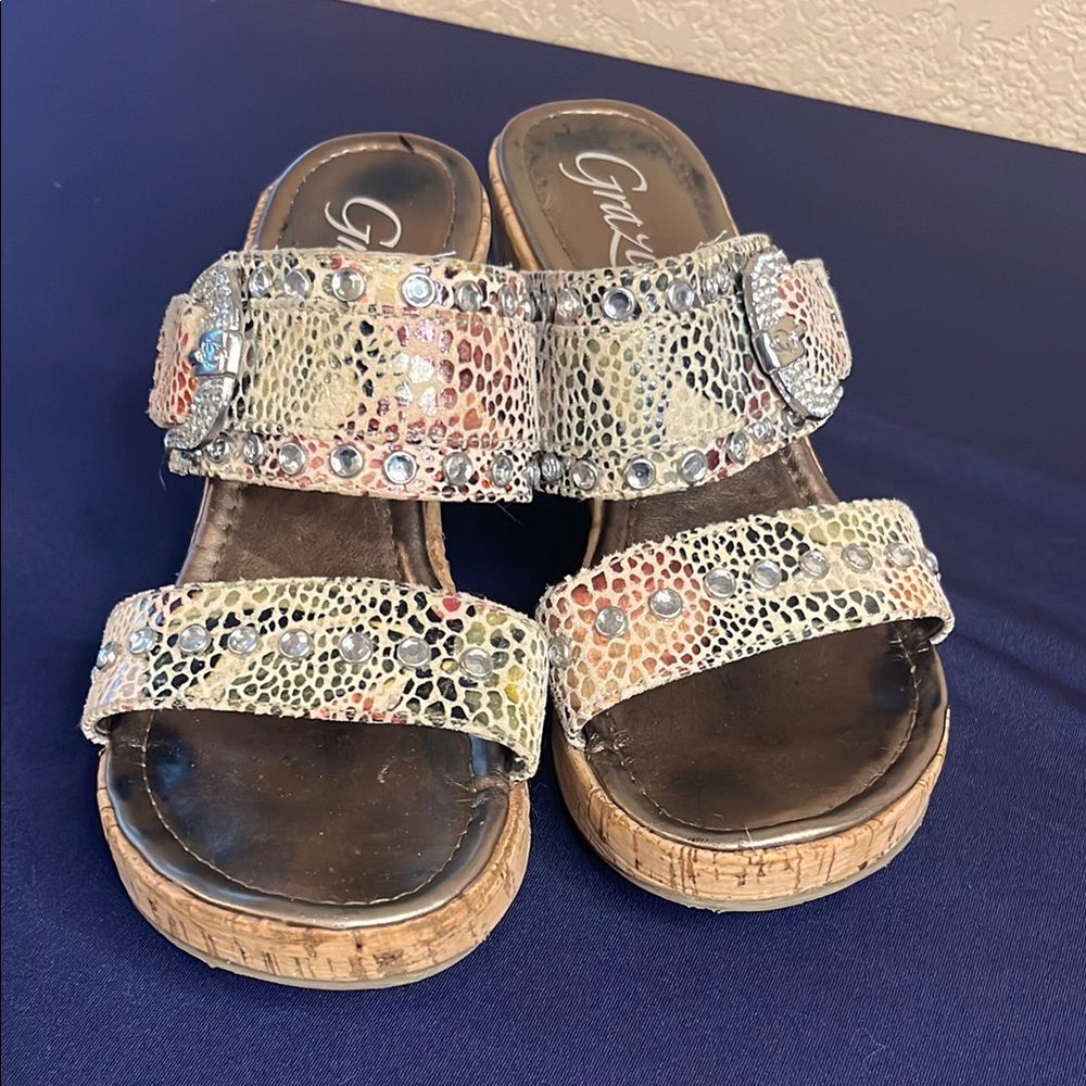 Guess Multicolor Snake Print Sandals